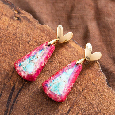 Sunrise Garden Jasper Dangle Earrings-Your Soul Place